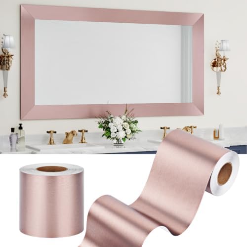 WESTICK Rose Gold Metallic Wallpaper Border Self Adhesive Mirror Border by WESTICK