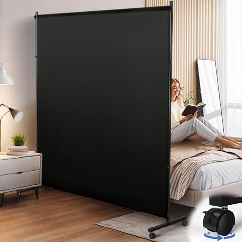 Room Divider, 73x75inch Large Single Panel Privacy Screen with Wheels,Thickened Fabric,Portable Partition Wall for Room Separation,Freestanding Room Separator for Indoor Office,Bedroom,Outdoor Patio by Unknown