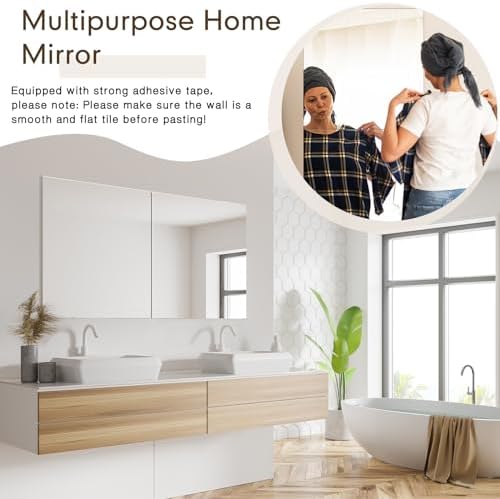 Queekay 6 Pcs Home Gym Mirrors 24'' x 24'' Acrylic Wall Mirror Tiles Sheets 2mm Thick Self Adhesive Frameless Wall Mounted Decor for Workout Bedroom Ceiling - Image 6