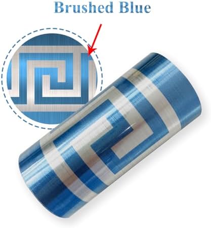 funlife Greece Pattern Peel and Stick Wall Border Stickers, Self Adhesive Skirting Wall Waist Line Decal for Bathroom Wall Vanity Mirror, 78.74"X3.93" Brushed Blue 5 Rolls - Image 6