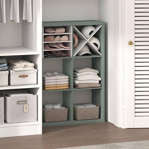 Furinno Cubic Extra Thick 6-Cube Closet Organizers and Storage, Sage Green by Furinno-FitsYourSpaceFitsYourBudget