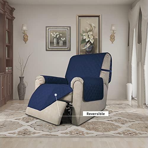 Easy-Going Reversible Couch Cover, Recliner 22 in, Navy/Navy - Image 2