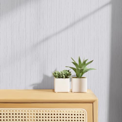 White Grasscloth Peel and Stick Wallpaper Texture Contact Paper A Set of 15.7" X 300" Self-Adhesive Linen Removable Wallpaper Cabinets Counter Top Liners - Image 2