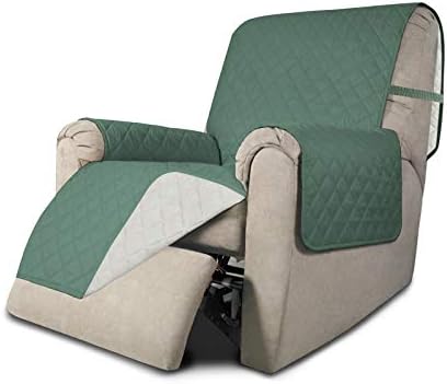Easy-Going Reversible Couch Cover, Recliner 19 in, Cyan/Ivory by Easy-Going