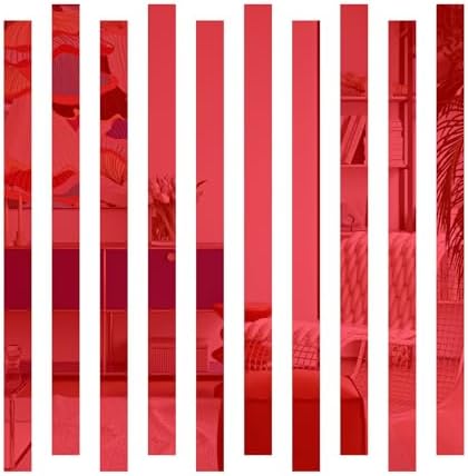 10Pcs DIY Striped Mirror Stickers, 1.96" Wide, Mirror Sheets Decor by Nicerity