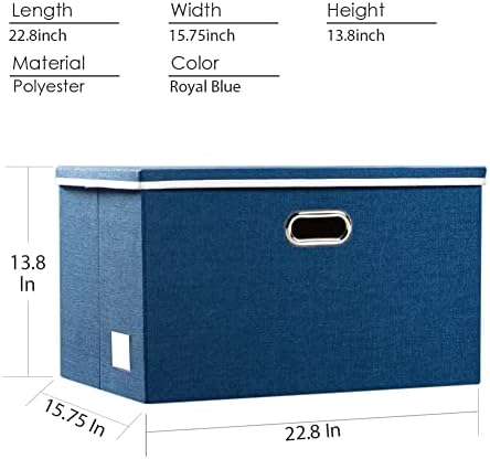 PRANDOM Extra Large Collapsible Storage Bins with Lids [5-Pack] Linen Fabric Foldable Storage Baskets Boxes Organizer Containers Cube with Cover for Bedroom Closet Office Nursery (22.8x15.75x13.8) - Image 5