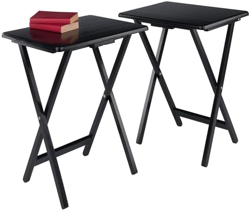Winsome Alex Set of 2 Foldable Snack Tables, Black - Image 6