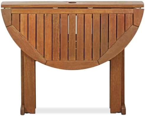 Furinno TIOMAN Outdoor Round Foldable Patio Table, Natural - Image 4