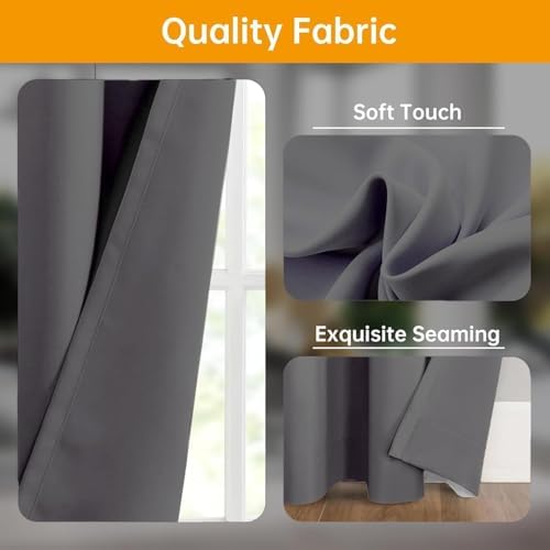Room Divider Curtains Flexible Ceiling Tracks set Curtain track Ceiling Mount Blackout Curtains for Living Room Bedroom Ceiling Curtain Rod Privacy Divider Panel W15xH7FT Grey Drape&Black rail - Image 3