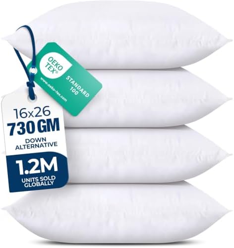 Utopia Bedding Throw Pillows, Decorative 16x26 Pillow Inserts, Set of 4 by UTOPIABEDDING