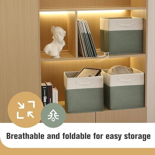FinishingBo 13x13x13 Storage Cube Bins 6 Pack, Cube Shelf Baskets - Image 6