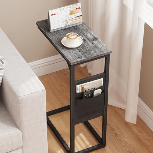 TUTOTAK C Shaped End Table, Side Table for Couch, Sofa Table - Image 5