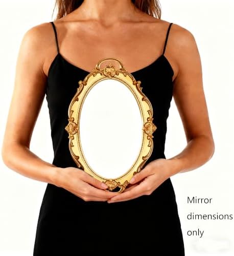Eaoundm 14.5 x 10 inchs Smallest Oval Antique Mirror (Gold) - Image 3