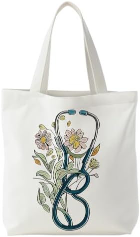 Nurse Canvas Tote Bag, Nurse Appreciation Gifts, Nursing School Gift Reusable Shopping Grocery Bags by Unknown
