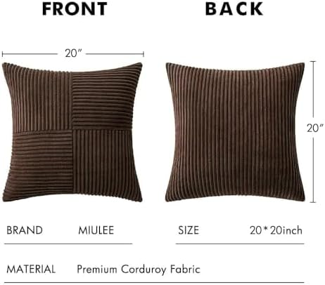 MIULEE Dark Brown Decorative Throw Pillow Covers for Couch 20x20 Inch - Image 7