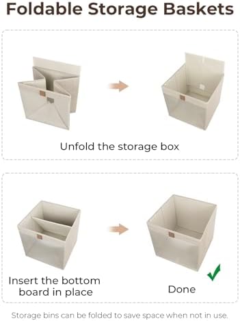 StorageWorks 13x13 Storage Cubes with Clear Window, Brown and Beige, 3-Pack - Image 7