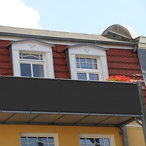 SUNLAX Custom Size 2.5'x12' Black Balcony Privacy Screen 90% UV Block - Image 7