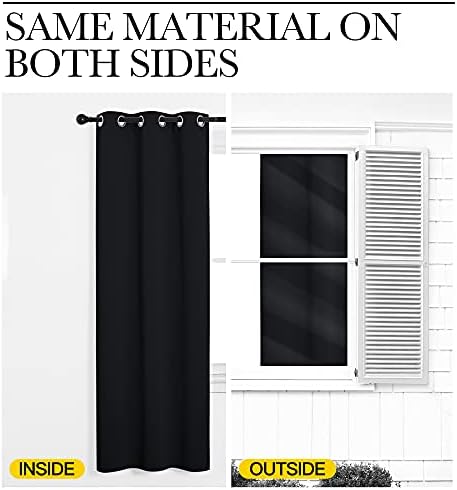 NICETOWN Black Room Divider Curtain for Doorway 34" Wide x 80" Long 1 Panel - Image 6