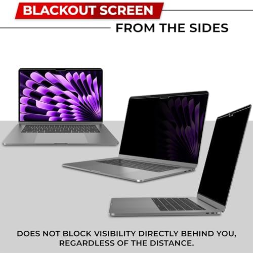 SightPro Magnetic Privacy Screen for MacBook Air 15 Inch (2023-2026, M2-M5) Patented Removable Laptop Privacy Filter Shield and Protector (Pack of 2) - Image 4