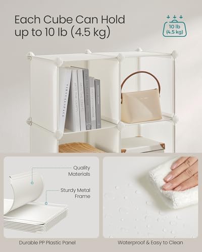 SONGMICS 12 Cube Storage Organizer with doors，Plastic stackable cube shelf - Image 4