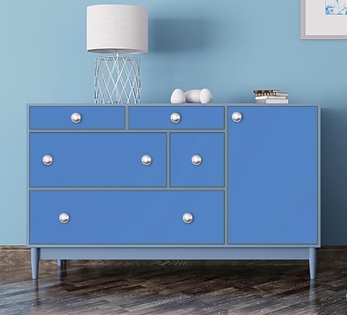 15.7" x 394" Blue Contact Paper Peel and Stick Wallpaper for Bedroom Easy Peel Off Wallpaper Blue for Bathroom Kitchen Wall Paper Renter Friendly Removable Vinyl Self Adhesive Matte - Image 5