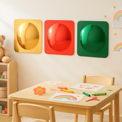 3PCS Sensory Bubble Wall Mirror, 10 x 10 Inch Acrylic Decor for Classroom - Image 2