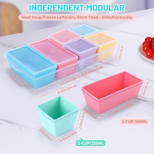 Gemice Silicone Freezer Molds with Lids, 6-Pack 1-Cup & 2-Cup - Image 3