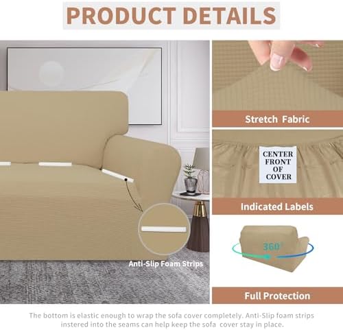 Easy-Going 100% Waterproof Oversized Loveseat Cover, Couch Cover for Sofa - Image 4