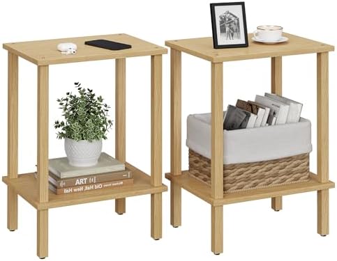 TUTOTAK End Table, Set of 2, Side Table, Nightstand, 2-Tier Storage Shelf by ChoosetutotakFurnitureBuildYourCozyHome