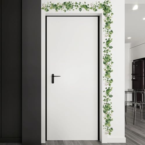 Green Leafy Vine Wall Decals Green Plants Leaves Wall Stickers Removable Peel and Stick Vinyl Art Mural Decals for Living Room Bedroom Classroom Kitchen Wall Decor - Image 6