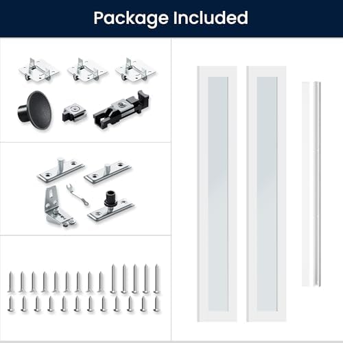Bifold Doors 24 x 80, Bifold Mirror Closet Doors with Hardware Kit - Image 6