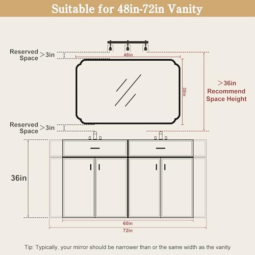 WallBeyond 30" x 48" Wood Bathroom Mirror for Wall Mounted, Rustic Rounded Corner Vanity Mirror for Entryway, Living Room or Bedroom Home Decorative [30" x 48" Natural Color] - Image 5