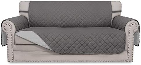 Easy-Going Sofa Slipcover Reversible Loveseat Sofa Cover Couch Cover for 2 Cushion Couch Furniture Protector with Elastic Straps for Pets Kids Dog Cat (Oversized Loveseat, Gray/Light Gray) by Easy-Going