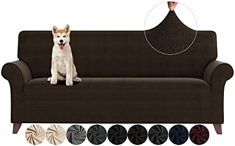 ZNSAYOTX Couch Covers for 3 Cushion Couch High Stretchy Spandex Pet Friendly Sofa Slipcover 1 Piece Non Slip Couch Covers Large Furniture Protector (Coffee, Sofa) by ZNSAYOTX