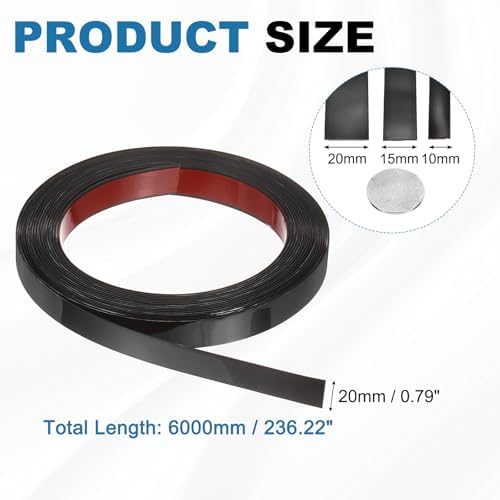 uxcell Black Peel and Stick Molding Trim, 0.8 Inch x 19.7 ft Self-Adhesive Mirror Tape, Flexible PVC Border Strip for Wall Decoration Tile Edge Ceiling Floor Frame Furniture Decoration - Image 2