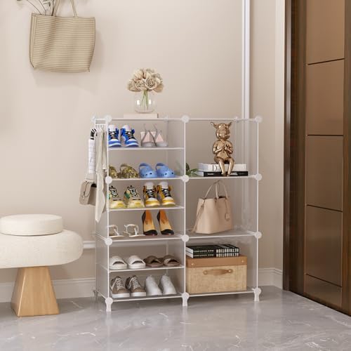 AWTATOS Closet Organizer 6 Cube Storage Shelves, Transparent Twill - Image 2