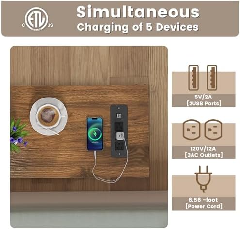 Hadulcet Farmhouse Side Table with Storage Shelf - Narrow End Table with Charging Station, Slim End Tables Living Room, Rustic X-Design Nightstand for Bedroom, Small Space, White & Brown - Image 5