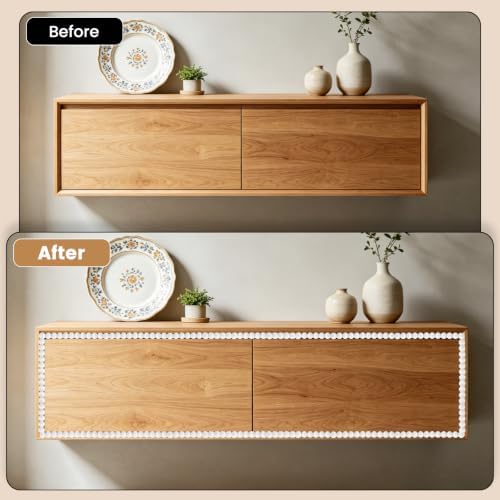 Flexible Molding Trim Peel and Stick,14.7FT Wall Molding Trim Peel and Stick Roll Flexible DIY Decorative for Bathroom Mirror Frame Border Backsplash Ceiling Cabinet TV Wall Edge(14.7ft /15 mm White) - Image 4
