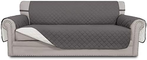 Easy-Going Reversible Couch Cover, 4 Seater Sofa, XX-Large Sofa, Gray/Ivory by Easy-Going