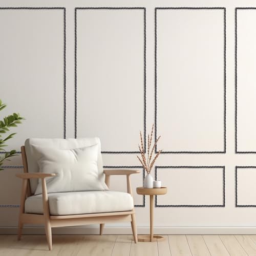 Peel and Stick Molding Trim Flexible Molding Trim for Wall Self Adhesive Paintable DIY Wall Trims for Mirror Frame Cabinet Edge Picture(2 Pcs,Black) - Image 6