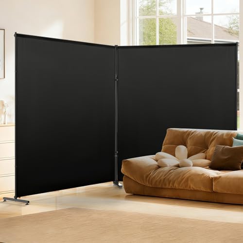 2 X Black Room Divider/Privacy Panel 72"x72" with Height Adjustable Feet by YSEJOMP