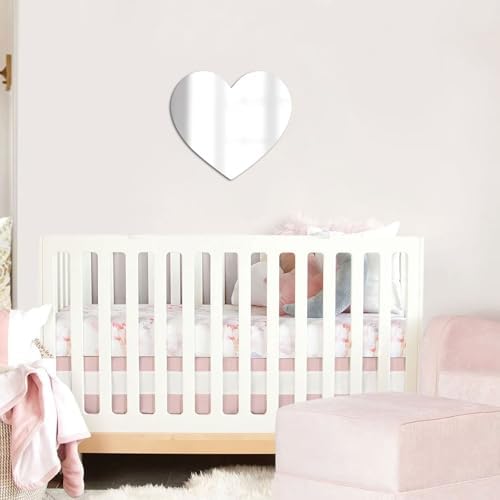 12 x 11.6″x 1Pcs Heart Shaped Acrylic Wall Mirror Tile for Wall - Image 2