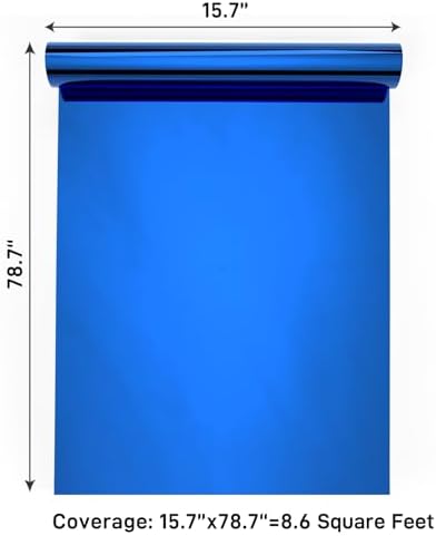 VaryPaper 15.7''x78.7'' Royal Blue Mirror Contact Paper Peel and Stick Flexible Mirror Sheets Self Adhesive Vinyl Blue Mirrored Stickers Reflective Mirrored Wallpaper for Crafts Home Decor Cabinets - Image 7