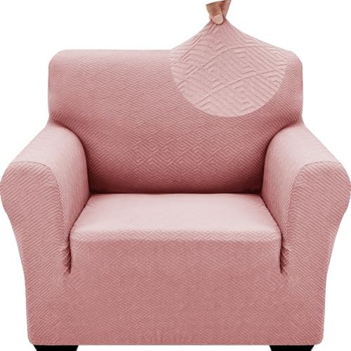 ZNSAYOTX 1 Piece Jacquard Chair Slipcovers for Living Room High Stretch Chair Covers with Arms Anti Slip Pets Friendly Couch Sofa Armchair Cover Furniture Protector (Small,New Pattern Rose) by ZNSAYOTX