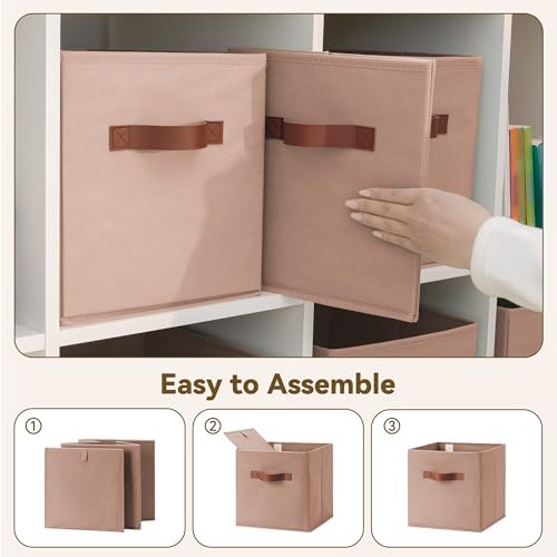 GRANNY SAYS Cube Storage Bins, 11 Inch Cube Organizer, Dusty Pink, 6-Pack - Image 6