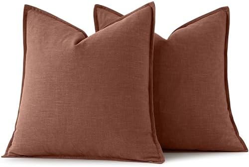 MIULEE Decorative Linen Pillow Covers 20x20 Inch Autumn Glaze - Image 6