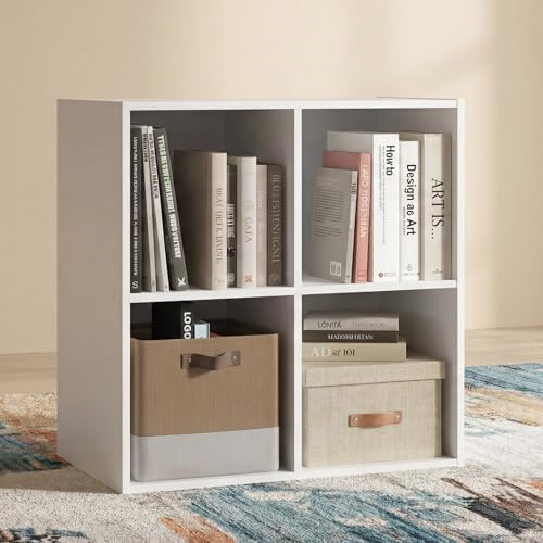 Signature Design by Ashley 4 Cube Storage Organizer, White Bookshelf - Image 2