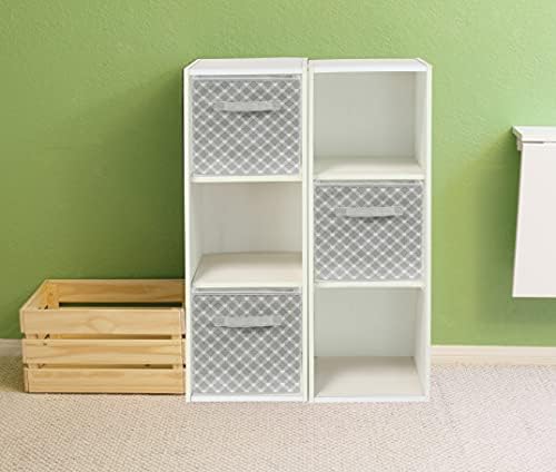 Simple Houseware 11-Inch Foldable Cube Storage Bins, Geometric Gray, 6-Pack - Image 6