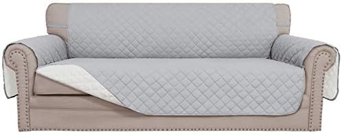 Easy-Going Reversible Couch Cover, 3 Cushion Sofa, Large, Light Gray/Ivory by Easy-Going