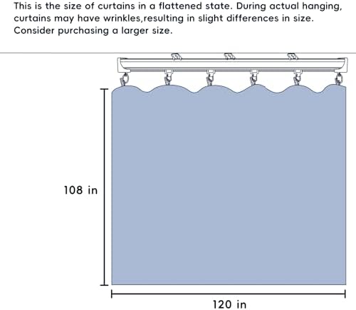 Room Divider Ceiling Mounted Curtains Track Sets Extra Wide Blackout Curtain Flexible Tracks for Bedroom Privacy Partition Separator, 1 Panel Light Grey Drape and White Rail, W10 x H9ft - Image 7